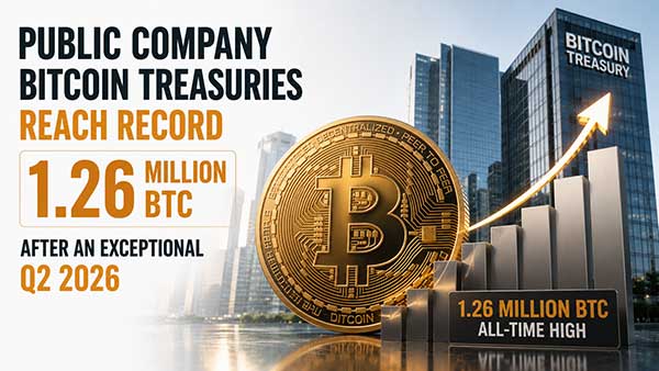 Les trésoreries Bitcoin des entreprises cotées atteignent un record de 1,26 million de BTC après un deuxième trimestre 2026 exceptionnel