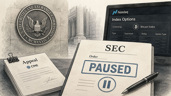 États-Unis : la SEC suspend l'approbation des options sur indice Bitcoin du Nasdaq après le recours du CME