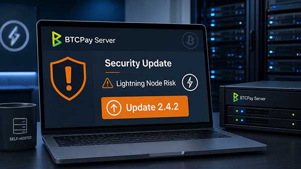 BTCPay Server : une faille critique exploitée permet de vider les nœuds Lightning, mise à jour 2.4.2 urgente