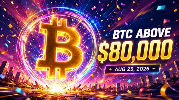 Bitcoin briefly tops 80,000 dollars on August 25, 2026, a first in more than three months